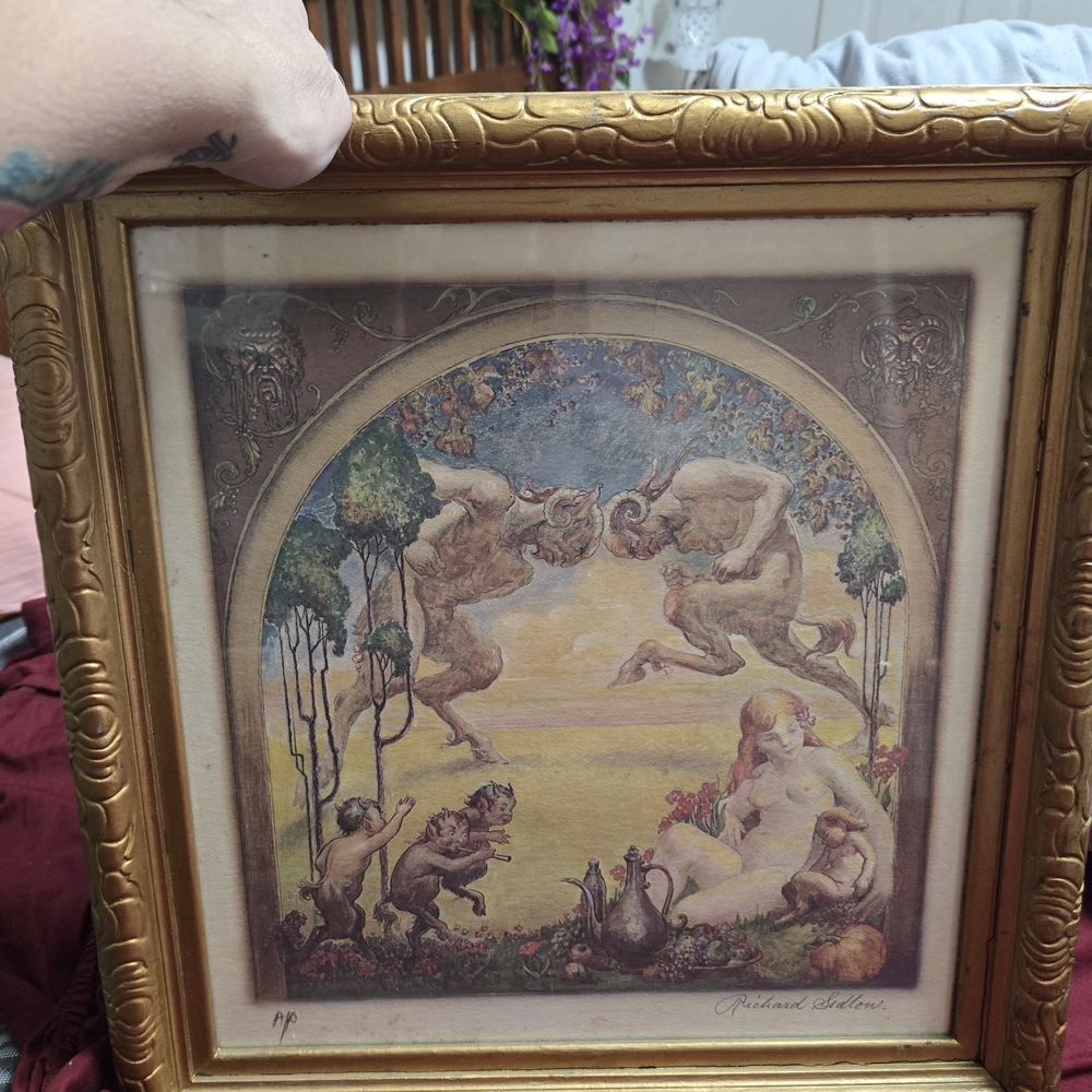 Framed Mythological Art Print with Gold Frame